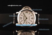 Panerai Luminor Marina Pam 177 Asia 6497 Manual Winding Steel Case with White Dial and Black Leather Strap