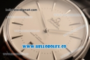 Omega De Ville Tresor Master Co-Axial Clone 8800 Automatic Steel Case with White Dial and Black Leather Strap - (YF)