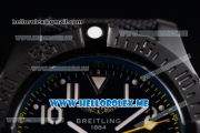 Breitling Avenger Seawolf Code Yellow Swiss ETA 2836 Automatic PVD Case with Black Dial and Black Leather Strap Yellow Second Hand (H)