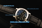 Panerai Luminor Daylight Pam196 Automatic with Black Dial,Green Marking and Black Leather Strap
