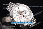 Tag Heuer Grand Carrera Calibre 36 Chrono Miyota Quartz Full Steel with White Dial and Stick Markers