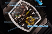 Richard Mille RM036 ST28-UP Automatic PVD Case with Black Rubber Strap White Markers and Skeleton Dial - 7750 Coating