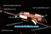 Jaeger-LECoultre Master RL10 Automatic Rose Gold Case with Brown Leather Strap and White Dial