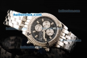 Breitling Chronomat Evolution Lady Quartz Movement Full Steel with Black Dial and Stick Markers