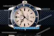 Breitling Superocean Heritage II 42 Swiss ETA 2824 Automatic Steel Case White Dial With Stick Markers Blue Rubber Strap(JH)