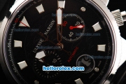 Ulysse Nardin Maxi Marine Swiss Valjoux 7750 Automatic Movement Black Dial with Black Rubber Strap