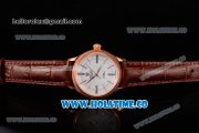 Rolex Cellini Time Asia 2813 Automatic Rose Gold Case with White Dial Brown Leather Strap and Stick/Roman Numeral Markers