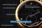 Breguet Classique Power Reserve Sea-Gull ST2153 Automatic Yellow Gold Case with Black Dial and Black Leather Strap Roman Numeral Markers