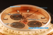 Rolex Daytona Swiss Valjoux 7750 Automatic Movement Full Rose Gold with Orange Dial and Black Subdials