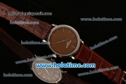 Patek Philippe Calatrava Miyota OS2035 Quartz Steel Case with Brown Dial and Stick Markers