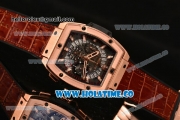 Hublot MP-06 Senna Chrono Miyota OS20 Quartz Rose Gold Case with Skeleton Dial and Stick Markers