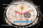 Scuderia Ferrari Lap Time Watch Chrono Miyota OS10 Quartz PVD Case with White Dial and Silver Markers