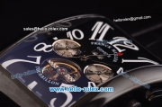 Franck Muller Long Island Tourbillon Automatic Movement PVD Case with Black Dial and White Numeral Markers