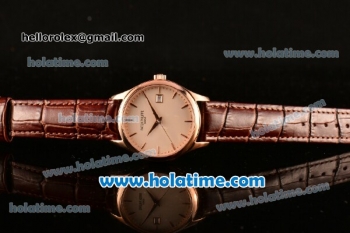 Patek Philippe Calatrava Swiss ETA 2824 Automatic Rose Gold Case with Champagne Dial and Stick Markers