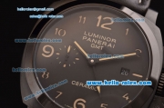 Panerai Luminor 1950 3 Days GMT PAM00441 Automatic PVD Case with Black Dial and Black Leather Strap