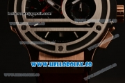 Hublot Big Bang Chukker Bang Limited Edition Chrono Swiss Valjoux 7750 Automatic Rose Gold Case with Black Dial and Brown Leather Strap - (YF)