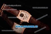 Vacheron Constantin Malte Tourbillon Regulateur Flying Tourbillon Manual Winding Rose Gold Case with White Dial Brown Leather Strap and Diamonds Markers