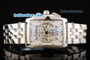 Breitling Bently Flying B Chronograph Miyota Quartz Movement Full Steel with White Dial