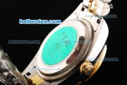 Rolex Datejust Automatic Movement with Blue Dial and Diamond Bezel and Two Tone Strap