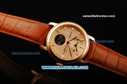 Vacheron Constantin Patrimony Tourbillon Automatic Movement Rose Gold Case with Rose Gold Markers and Brown Leather Strap