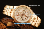 Breitling Bentley GMT Automatic Full Rose Gold with White Dial