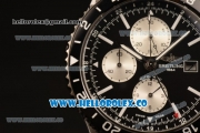 Breitling Chronoliner Chronograph Swiss Valjoux 7750 Automatic Steel Case with Black Dial Ceramic Bezel Stick Markers and Stainless Steel Bracelet
