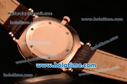 Patek Philippe Calatrava Miyota OS2035 Quartz Rose Gold Case with Brown Dial and Stick Markers