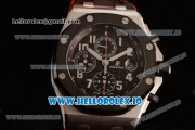 Audemars Piguet Royal Oak Offshore Chronograph Clone AP Calibre 3126 Automatic Steel Case Black Dial With Arabic Numeral Markers Red Rubber Strap - 1:1 Original (JF)