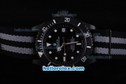 Rolex Sea-Dweller Pro-Hunter Oyster Perpetual Swiss ETA 2836 Automatic Movement with Black Dial and Case-White Marking and Nylon Strap Vintage-Air Vent Edition