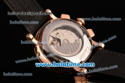 Cartier Rotonde Asia ST17 Automatic Rose Gold Case with Black Leather Strap and Brown Dial