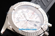 Breitling Avenger Swiss Valjoux 7750 Automatic Movement Steel Case with White Dial and Grey Numeral Markers-Small Calendar