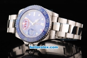 Rolex GMT-Master Automatic Movement Silver Case with Blue Dial and Blue Ceramic Bezel-SS Strap