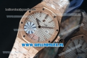 Audemars Piguet Royal Oak Swiss Quartz Rose Gold Case with White Dial and Rose Gold Bracelet (EF)