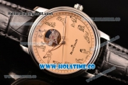 Blancpain Le Brassus Tourbillon Swiss ETA 2824 Automatic Steel Case with Beige Dial and Black Leather Strap