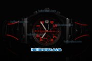 Audemars Piguet Royal Oak Offshore Swiss Valjoux 7750 Automatic Movement PVD Case with Black Dial and Red Numeral Markers-Run 12 Second