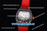 Richard Mille RM35-01 Miyota 9015 Automatic PVD Case with Skeleton Dial Dot Markers and Red Leather Strap