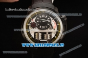 HYT H1 Clone HTY Cal.101 Manual Winding PVD Case with White Dial Arabic Numeral Markers and Rubber Strap