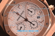 Audemars Piguet City of Sails Chronograph Swiss Valjoux 7750 Movement Rose Gold Case with White Dial and Black Rubber Strap