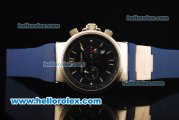 Ulysse Nardin Maxi Marine Chronograph Miyota OS20 Quartz Steel Case with Blue Dial and Blue Rubber Strap