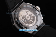 Hublot Big Bang Swiss Valjoux 7750 Chronograph Movement Full Black Ceramic Case with Black Dial and Rubber Strap