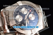 Breitling Super Avenger II 7705 Automatic Steel Case with Black Dial Arabic Numeral Markers and Steel Bracelet (GF)