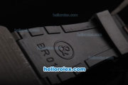 Bell & Ross BR 03-94 Quartz Movement PVD Case with Black Dial and Blue Marker-Black Rubber Strap