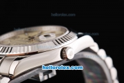 Rolex Datejust II Oyster Perpetual Automatic Movement Silver/Yellow Rolex Logo Dial with Stick/Numeral Marker and SS Strap