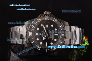 Rolex Pro-Hunter Sea-Dweller Asia 2813 Automatic PVD Case with PVD Strap Black Dial White Markers