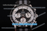 Rolex Daytona Vintage Edition Miyota Quartz Steel Case with Black Dial Dot Markers and Nylon Strap (GF)