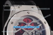 Hublot Classic Fusion Tourbillon Red Vitrail Asia ST28 Automatic Steel Case with Skeleton Dial and Black Leather Strap