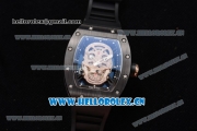 Richard Mille RM052 Miyota 9015 Automatic PVD/Rose Gold Case with Skull Dial and PVD Bezel Black Rubber Strap