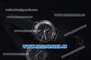 Junghans Max Bill Chronoscope Miyota OS10 Quartz PVD Case Black Dial Black Leather Strap and Stick Markers