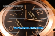 Panerai Luminor Marina 8 Days Asia Automatic Rose Gold Case with Black Dial and Brown Leather Strap PAM00511