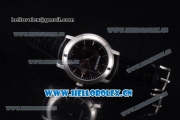 Audemars Piguet Jules Audemars Clone AP Calibre 3120 Automatic Steel Case with Black Dial Stick Markers and Black Leather Strap (EF)